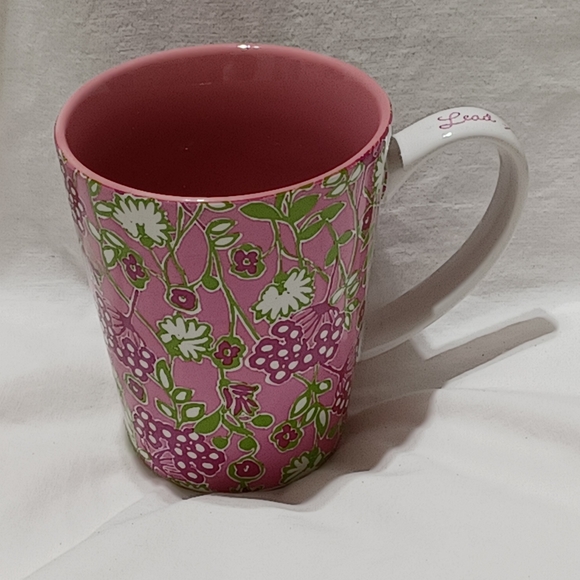 Lilly Pulitzer Lead a Colorful Life! Coffee Mug Bunches of Cherries Pink Red - Picture 1 of 9